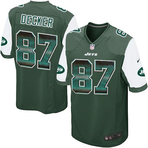 Nike Jets #87 Eric Decker Green Team Color Men’s Stitched NFL Limited Strobe Jersey
