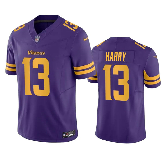 Men’s Minnesota Vikings #13 N’Keal Harry Purple 2023 F.U.S.E. Color Rush Limited Football Stitched Jersey