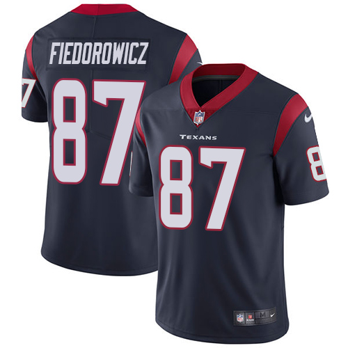 Nike Houston Texans #87 C.J. Fiedorowicz Navy Blue Team Color Men’s Stitched NFL Vapor Untouchable Limited Jersey