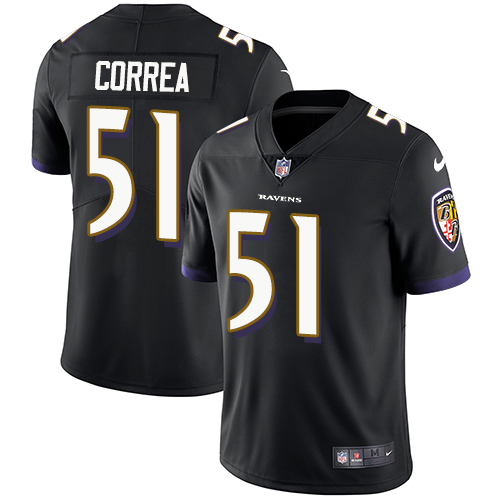 Nike Baltimore Ravens #51 Kamalei Correa Black Alternate Men’s Stitched NFL Vapor Untouchable Limited Jersey