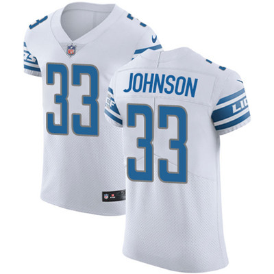 Nike Detroit Lions #33 Kerryon Johnson White Men’s Stitched NFL Vapor Untouchable Elite Jersey