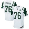 Men’s New York Jets #76 Wesley Johnson White Road NFL Nike Elite Jersey