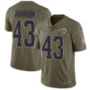 Nike Rams #43 John Johnson Olive Men’s Stitched NFL Limited 2017 Salute To Service Jersey