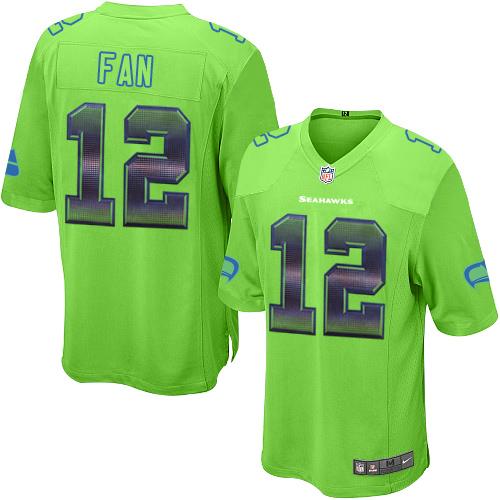 Nike Seahawks #12 Fan Green Alternate Men’s Stitched NFL Limited Strobe Jersey