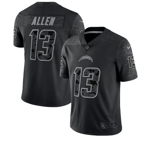 Men’s Los Angeles Chargers #13 Keenan Allen Black Reflective Limited Stitched Football Jersey