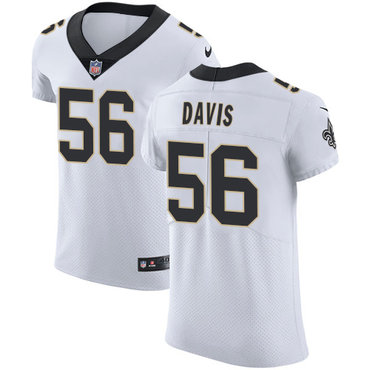 Nike New Orleans Saints #56 DeMario Davis White Men’s Stitched NFL Vapor Untouchable Elite Jersey
