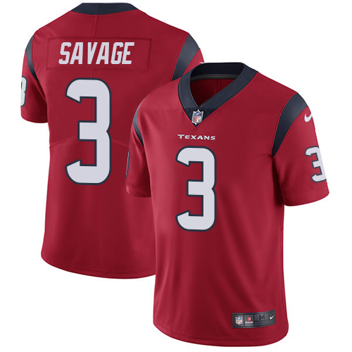 Nike Houston Texans #3 Tom Savage Red Alternate Men’s Stitched NFL Vapor Untouchable Limited Jersey
