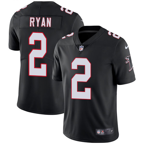 Nike Atlanta Falcons #2 Matt Ryan Black Alternate Men’s Stitched NFL Vapor Untouchable Limited Jersey