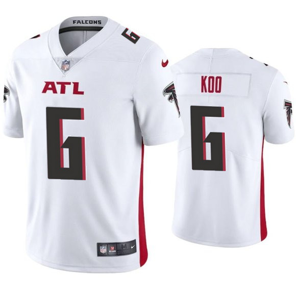 Men’s Atlanta Falcons #6 Younghoe Koo New White Vapor Untouchable Limited Stitched Jersey