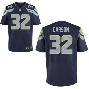 Men’s Nike Seattle Seahawks #32 Chris Carson Elite Navy Blue Jersey