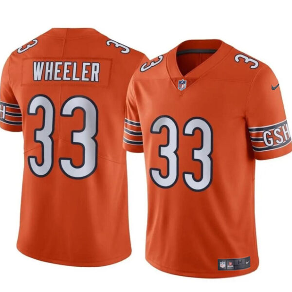Men’s Chicago Bears #33 Ian Wheeler Orange Vapor Football Stitched Jersey