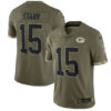 Men’s Green Bay Packers #15 Bart Starr 2022 Olive Salute To Service Limited Stitched Jersey
