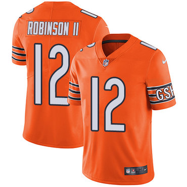 Men’s Nike Chicago Bears #12 Allen Robinson II Orange Stitched NFL Limited Rush Jersey