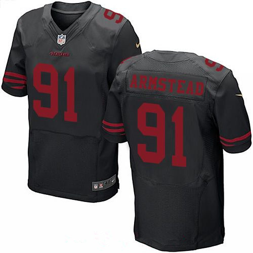 Men’s San Francisco 49ers #91 Arik Armstead Black Alternate Stitched NFL Nike Elite Jersey