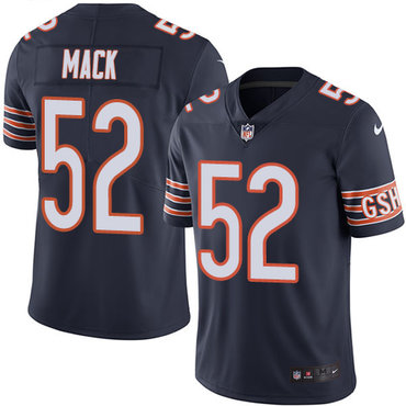 Nike Chicago Bears #52 Khalil Mack Navy Blue Team Color Men’s Stitched NFL Vapor Untouchable Limited Jersey
