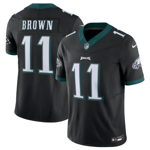 Men’s Philadelphia Eagles #11 A.J. Brown Black 2023 F.U.S.E. Vapor Untouchable Limited Stitched Football Jersey