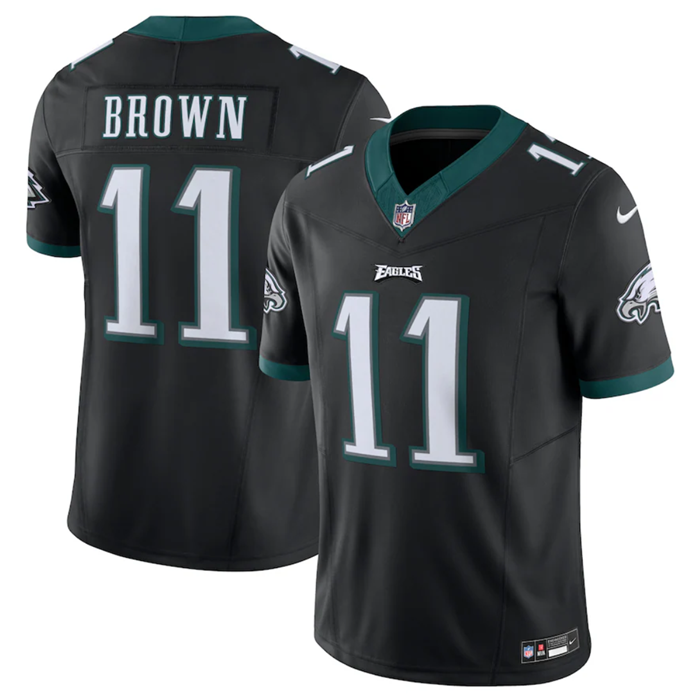 Men’s Philadelphia Eagles #11 A.J. Brown Black 2023 F.U.S.E. Vapor Untouchable Limited Stitched Football Jersey