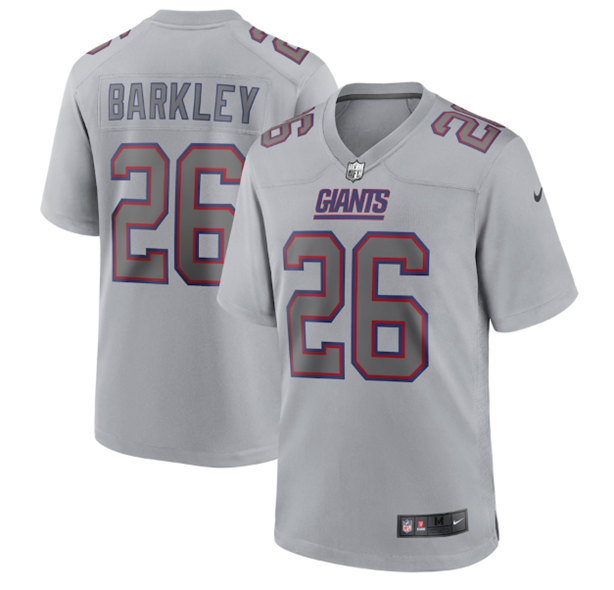 Men’s New York Giants #26 Saquon Barkley Gray Atmosphere Fashion Stitched Game Jersey
