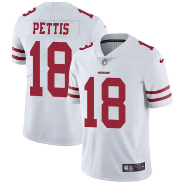 Nike 49ers #18 Dante Pettis White Men’s Stitched NFL Vapor Untouchable Limited Jersey