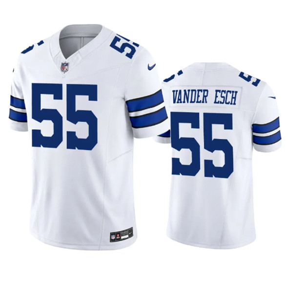 Men’s Dallas Cowboys #55 Leighton Vander Esch White 2023 F.U.S.E. Vapor Limited Stitched Football Jersey