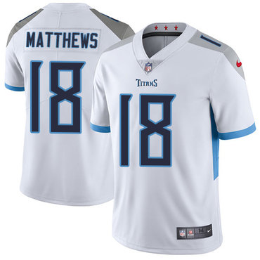 Nike Tennessee Titans #18 Rishard Matthews White Men’s Stitched NFL Vapor Untouchable Limited Jersey
