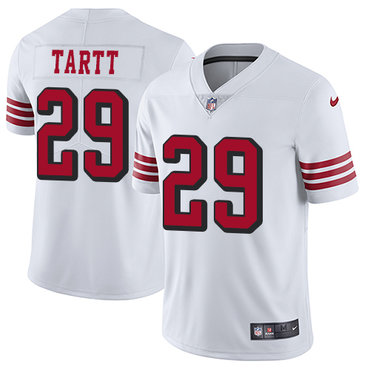 Nike 49ers #29 Jaquiski Tartt White Rush Men’s Stitched NFL Vapor Untouchable Limited Jersey