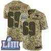 #69 Limited Shaq Mason Camo Nike NFL Men’s Jersey New England Patriots 2018 Salute to Service Super Bowl LIII Bound