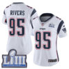 #95 Limited Derek Rivers White Nike NFL Road Women’s Jersey New England Patriots Vapor Untouchable Super Bowl LIII Bound
