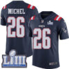 #26 Limited Sony Michel Navy Blue Nike NFL Men’s Jersey New England Patriots Rush Vapor Untouchable Super Bowl LIII Bound