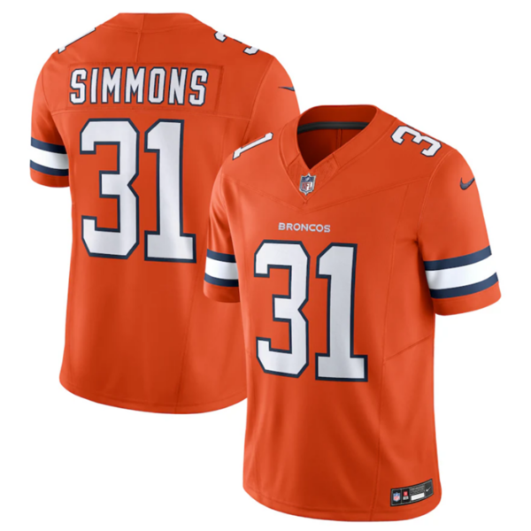 Men’s Denver Broncos #31 Justin Simmons Orange 2023 F.U.S.E. Vapor Untouchable Stitched Jersey