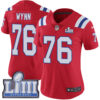 #76 Limited Isaiah Wynn Red Nike NFL Alternate Women’s Jersey New England Patriots Vapor Untouchable Super Bowl LIII Bound