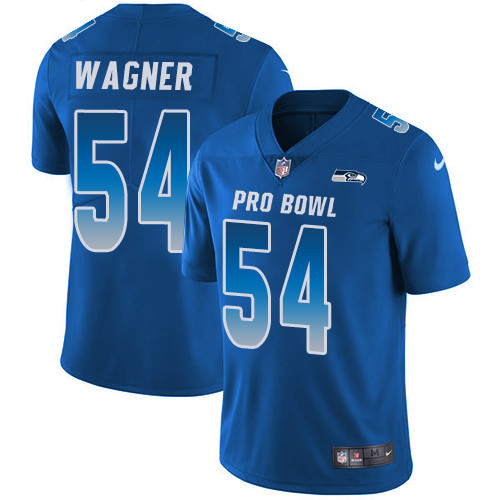 Nike Seattle Seahawks #54 Bobby Wagner Royal Men’s Stitched NFL Limited NFC 2019 Pro Bowl Jersey