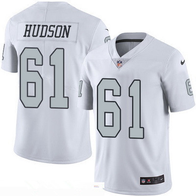Men’s Oakland Raiders #61 Rodney Hudson White 2016 Color Rush Stitched NFL Nike Limited Jersey