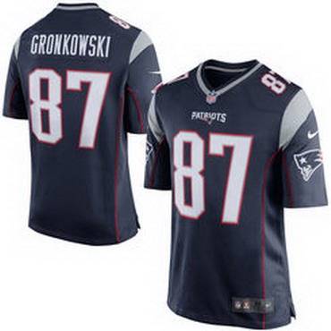 Men’s New England Patriots #87 Rob Gronkowski Navy Blue Team Color 2015 NFL Nike Elite Jersey