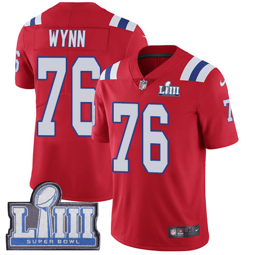 #76 Limited Isaiah Wynn Red Nike NFL Alternate Men’s Jersey New England Patriots Vapor Untouchable Super Bowl LIII Bound