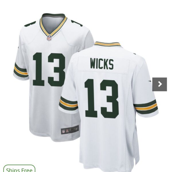 Nike Green Bay Packers #13 Dontayvion Wicks White Game Jersey