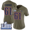#61 Limited Marcus Cannon Olive Nike NFL Women’s Jersey New England Patriots 2017 Salute to Service Super Bowl LIII Bound
