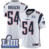 #54 Limited Tedy Bruschi White Nike NFL Road Men’s Jersey New England Patriots Vapor Untouchable Super Bowl LIII Bound