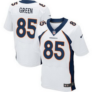 Men’s Denver Broncos #85 Virgil Green White Road NFL Nike Elite Jersey