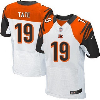 Men’s Cincinnati Bengals #19 Brandon Tate White Road NFL Nike Elite Jersey