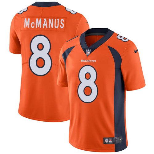 Nike Denver Broncos #8 Brandon McManus Orange Team Color Men’s Stitched NFL Vapor Untouchable Limited Jersey