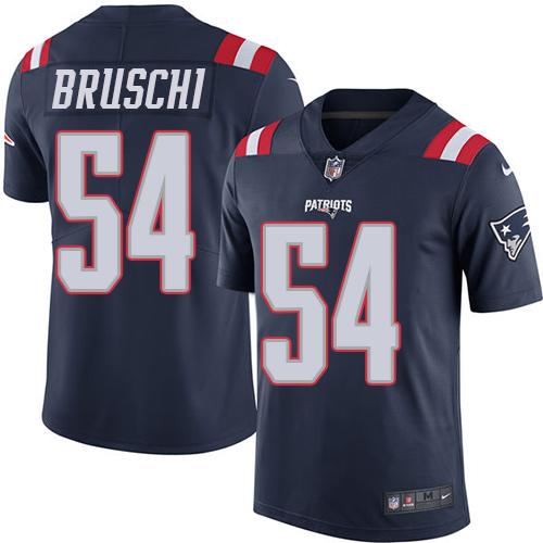 Nike Patriots #54 Tedy Bruschi Navy Blue Men’s Stitched NFL Limited Rush Jersey
