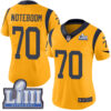 #70 Limited Joseph Noteboom Gold Nike NFL Women’s Jersey Los Angeles Rams Rush Vapor Untouchable Super Bowl LIII Bound