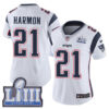 Women’s New England Patriots #21 Duron Harmon White Nike NFL Road Vapor Untouchable Super Bowl LIII Bound Limited Jersey