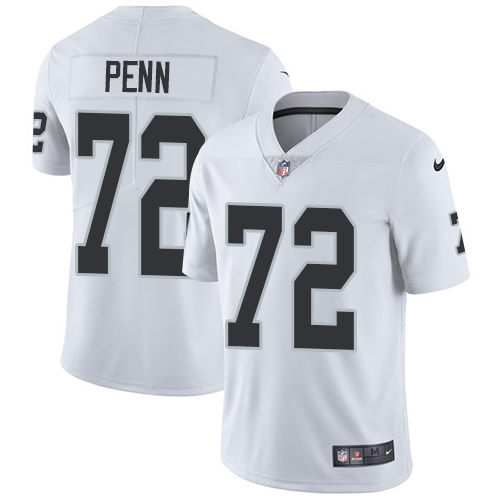 Nike Oakland Raiders #72 Donald Penn White Men’s Stitched NFL Vapor Untouchable Limited Jersey
