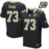 Men’s New Orleans Saints #73 Jahri Evans Black 50th Season Patch Stitched NFL Nike Elite Jersey