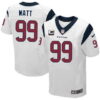 Nike Houston Texans #99 J.J. Watt White C Patch Elite Jersey