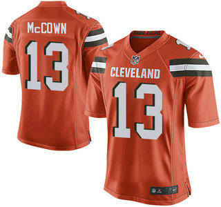 Men’s Cleveland Browns Brown #13 Josh McCown Orange Alternate 2015 NFL Nike Elite Jersey