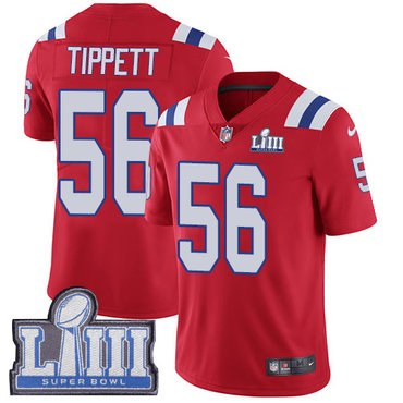#56 Limited Andre Tippett Red Nike NFL Alternate Men’s Jersey New England Patriots Vapor Untouchable Super Bowl LIII Bound