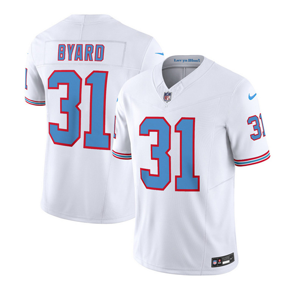 Men’s Tennessee Titans #31 Kevin Byard White 2023 F.U.S.E. Vapor Limited Throwback Football Stitched Jersey